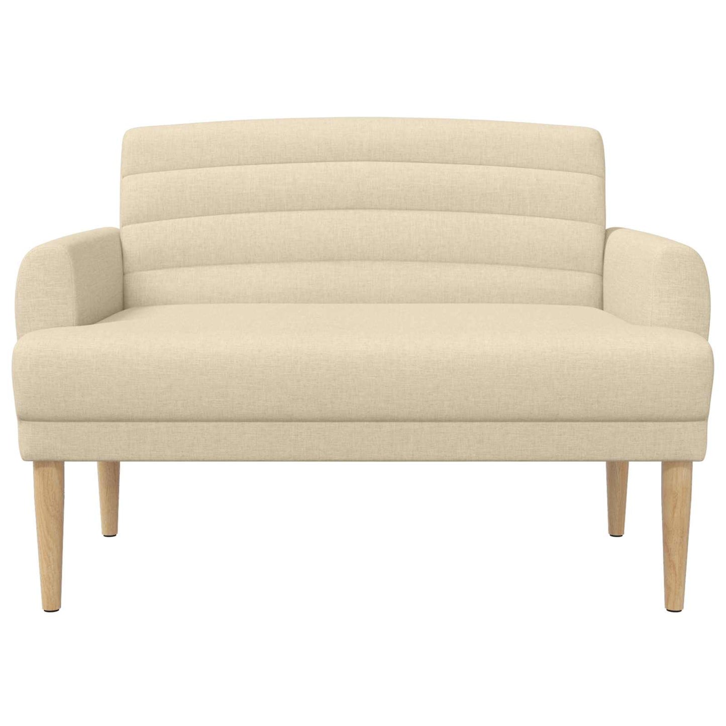 vidaXL Love seat με κουμπιά Κρεμ 116 x 67 x 80 εκ. Ύφασμα