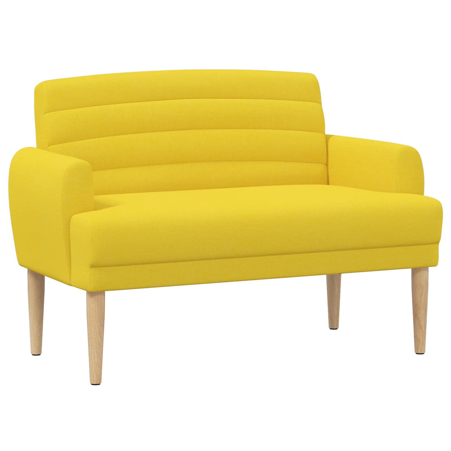 vidaXL Love seat με κουμπιά Απαλό Κίτρινο 116 x 67 x 80 εκ. Ύφασμα