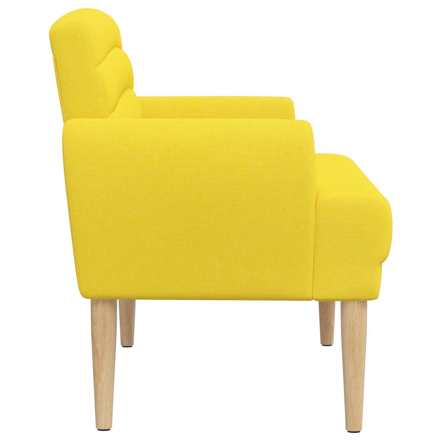 vidaXL Love seat με κουμπιά Απαλό Κίτρινο 116 x 67 x 80 εκ. Ύφασμα