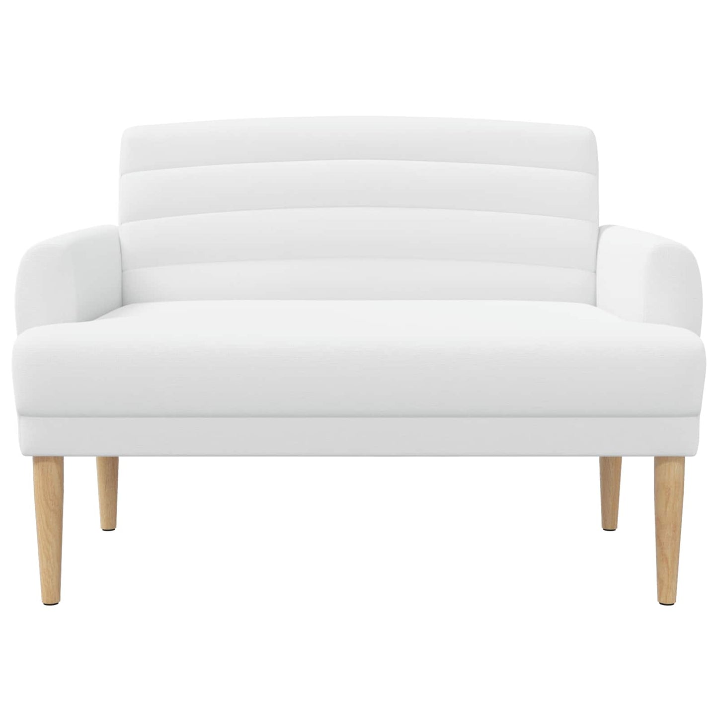 vidaXL Love seat με κουμπιά Λευκό 116 x 67 x 80 εκ. Ύφασμα