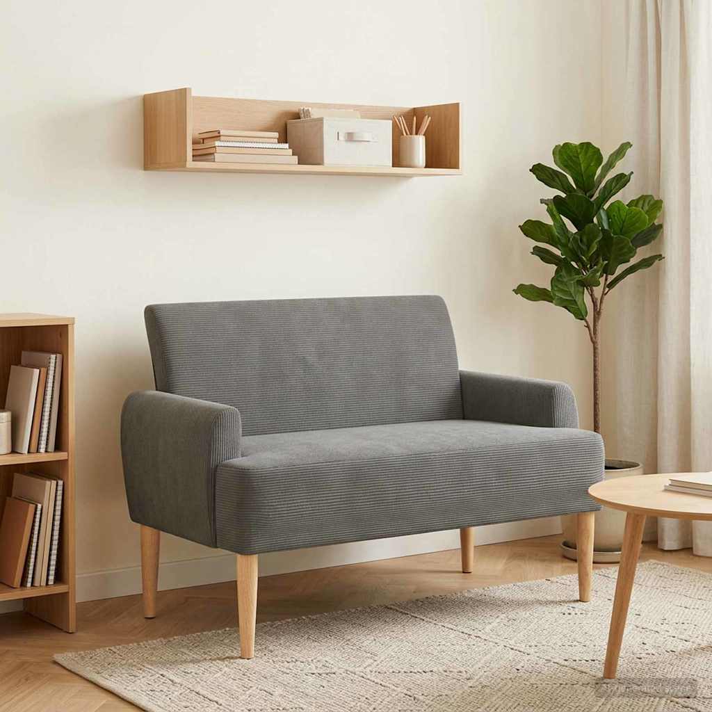vidaXL Love seat με κουμπιά Σκούρο Γκρι 116 x 67 x 81 εκ