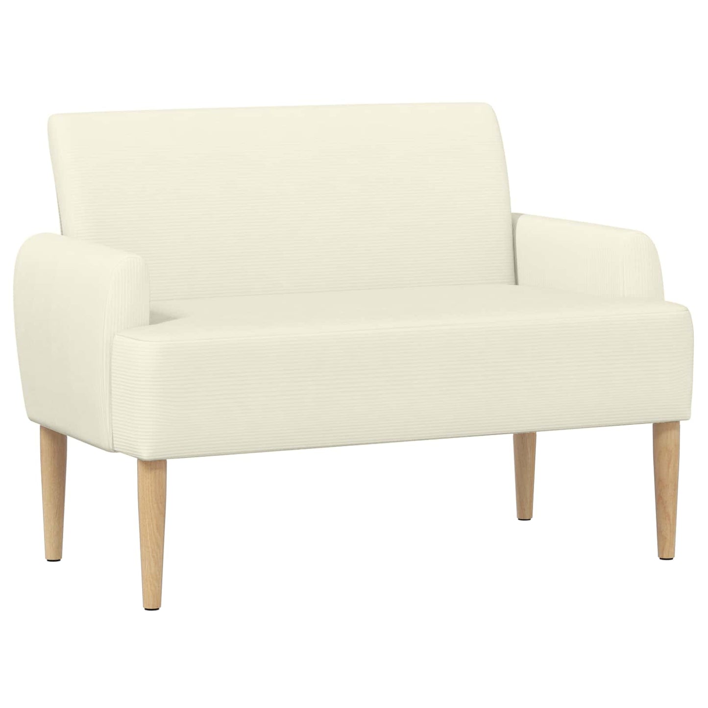 vidaXL Love seat με κουμπιά Κρεμ 116 x 67 x 81 εκ Υφασμάτινο Κορντουρά
