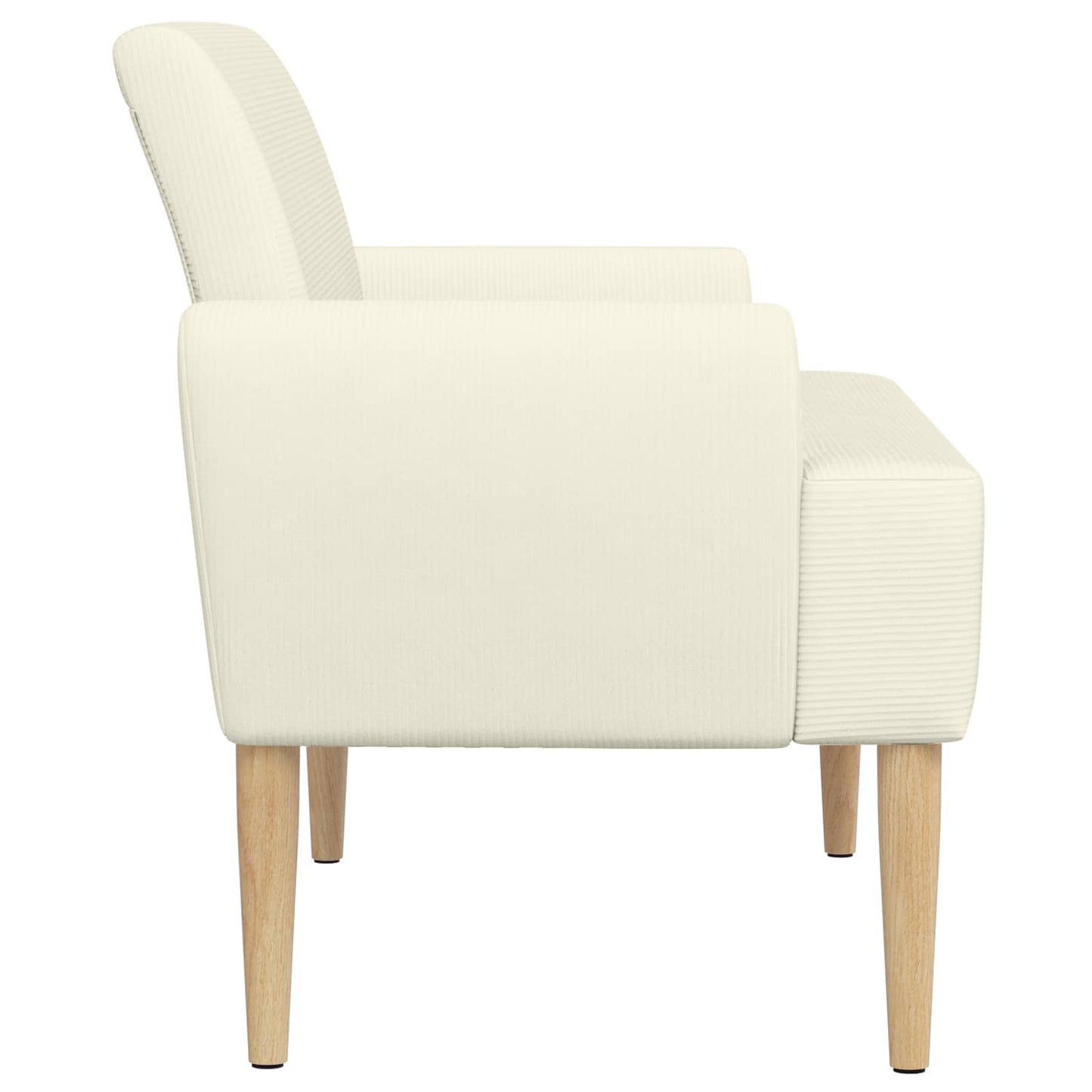 vidaXL Love seat με κουμπιά Κρεμ 116 x 67 x 81 εκ Υφασμάτινο Κορντουρά
