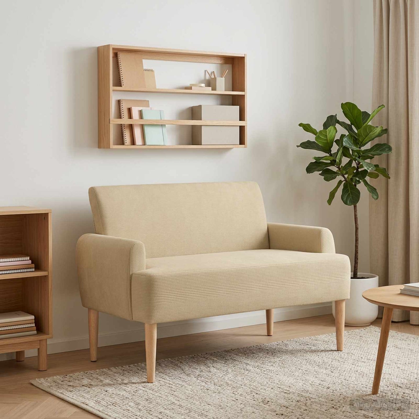 vidaXL Love seat με κουμπιά Ανοιχτό Πράσινο Γκρι 116 x 67 x 81 εκ