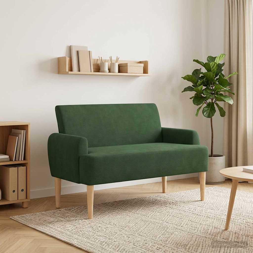 vidaXL Love seat με κουμπιά Τζαγκουάρ Πράσινο 116 x 67 x 81 εκ