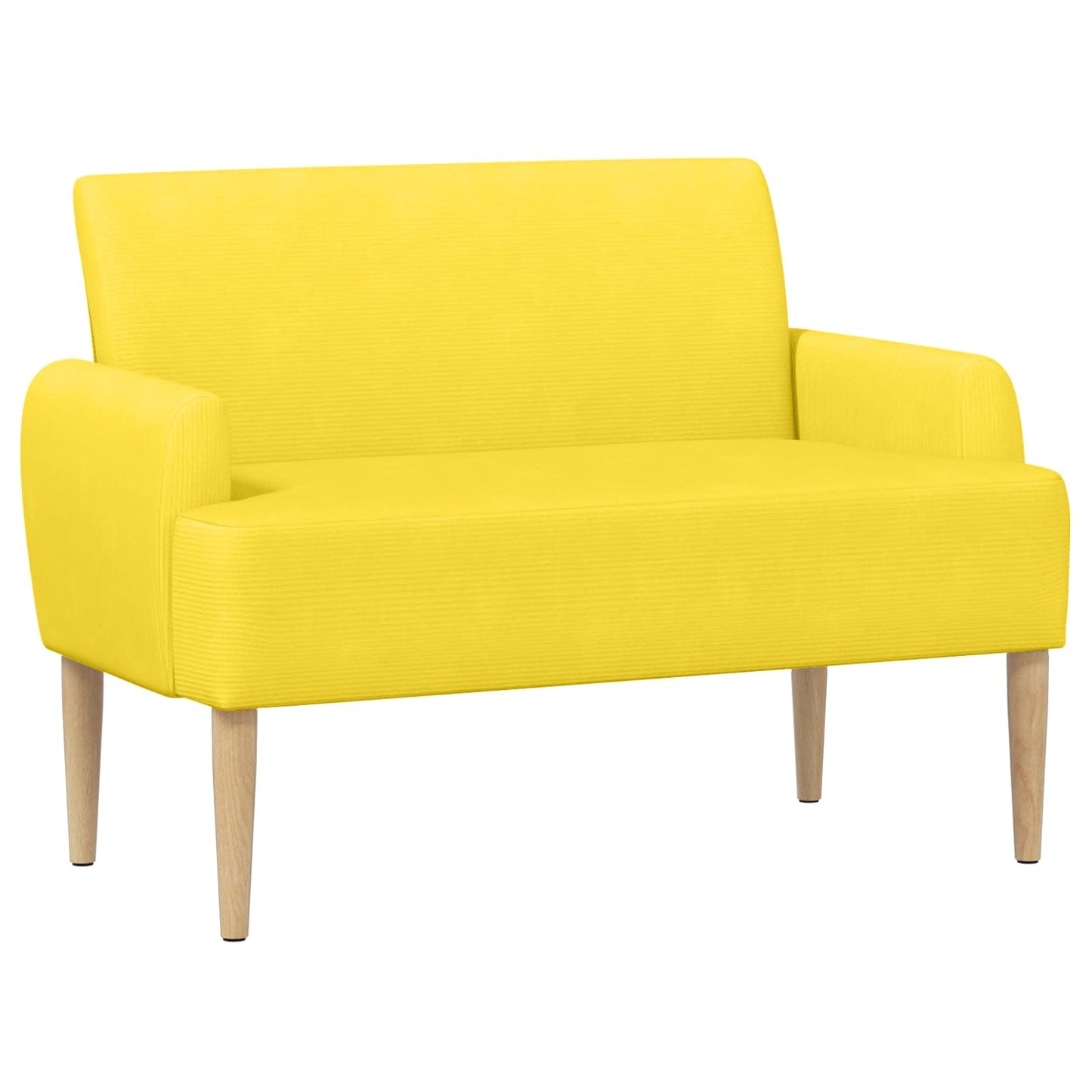 vidaXL Love seat με κουμπιά Απαλό Κίτρινο 116 x 67 x 81 εκ