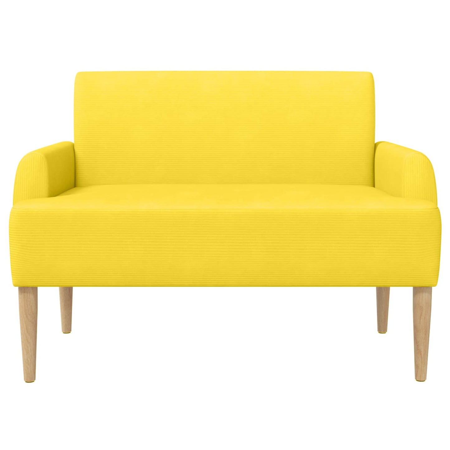 vidaXL Love seat με κουμπιά Απαλό Κίτρινο 116 x 67 x 81 εκ