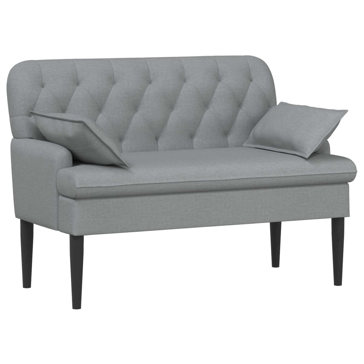 vidaXL Love seat με κουμπιά Ανοιχτό γκρι 111 x 68 x 80 εκ. Ύφασμα