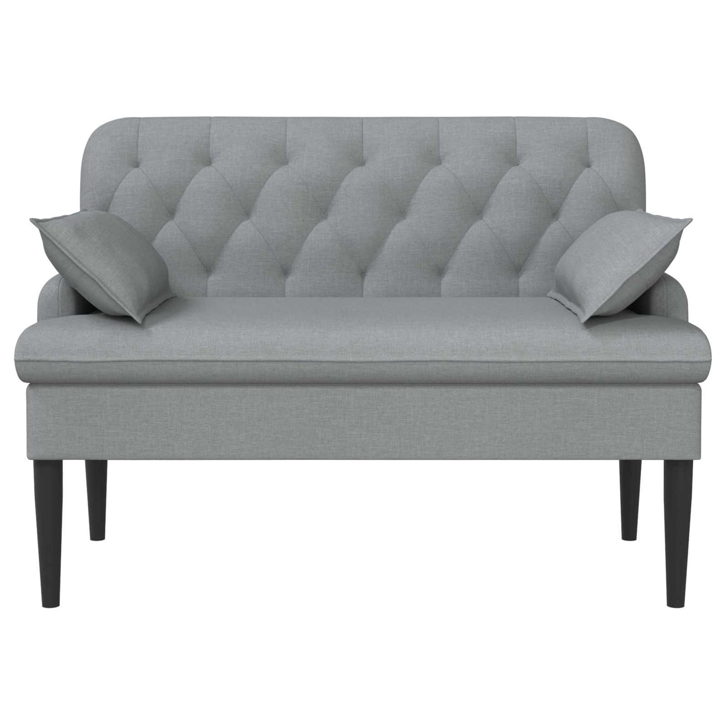 vidaXL Love seat με κουμπιά Ανοιχτό γκρι 111 x 68 x 80 εκ. Ύφασμα