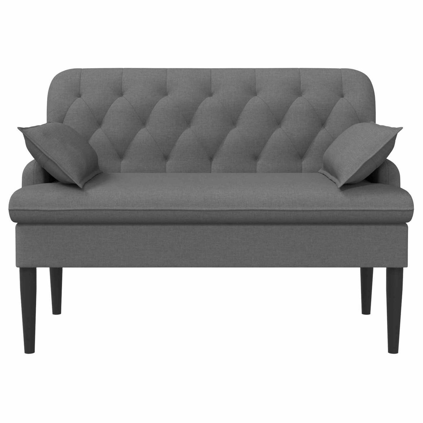 vidaXL Love seat με κουμπιά Σκούρο Γκρι 111 x 68 x 80 εκ. Ύφασμα