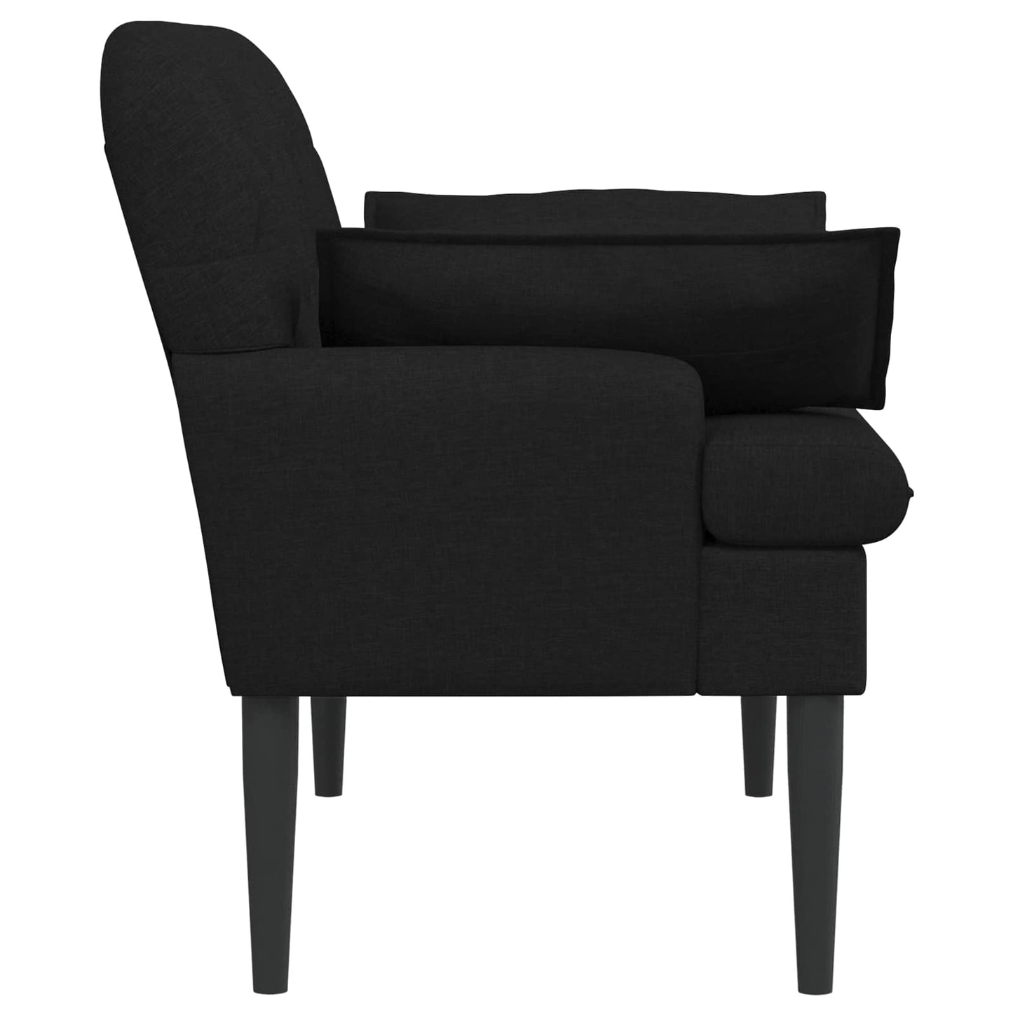 vidaXL Love seat με κουμπιά Μαύρο 111 x 68 x 80 εκ. Ύφασμα