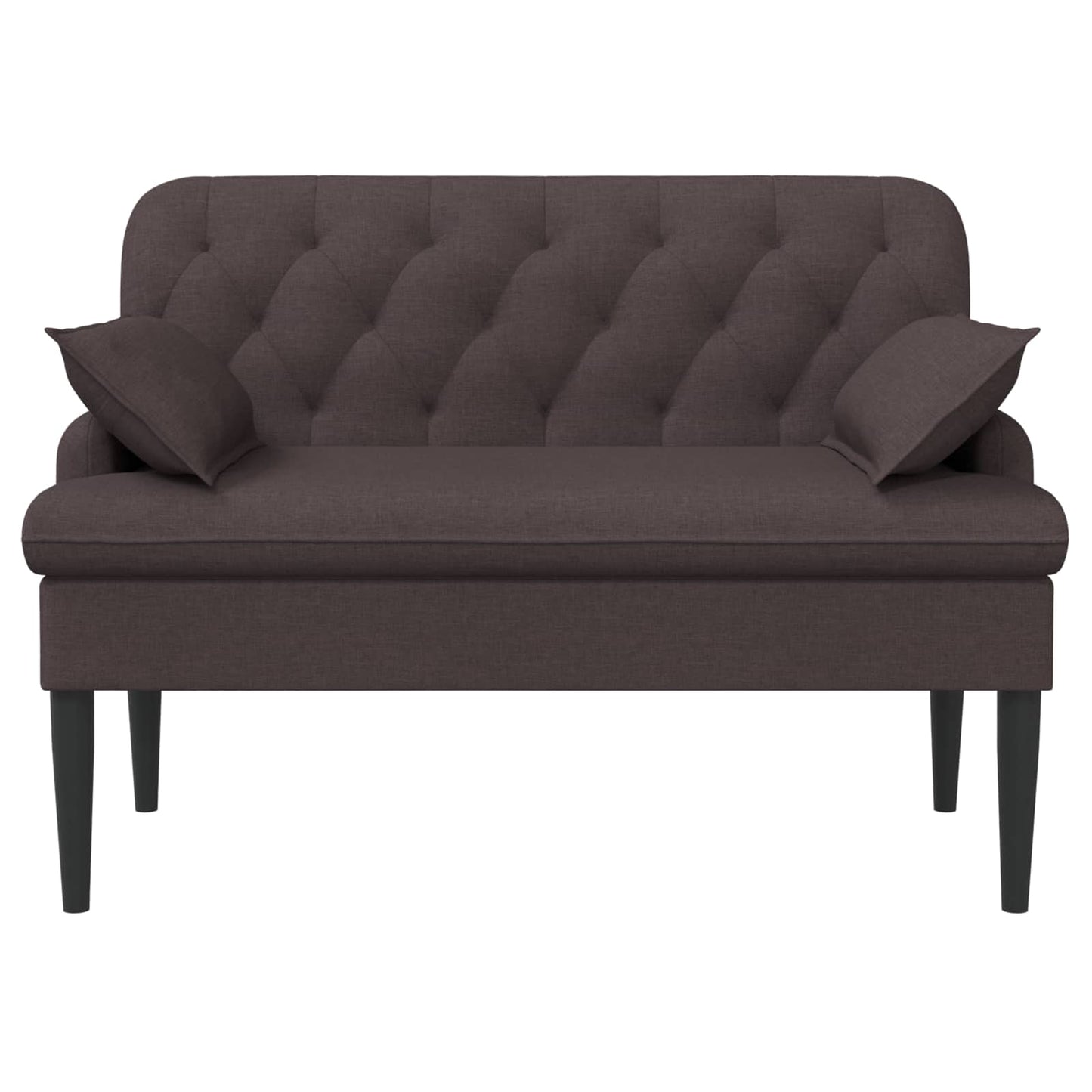 vidaXL Love seat με κουμπιά Σκούρο Καφέ 111 x 68 x 80 εκ. Ύφασμα
