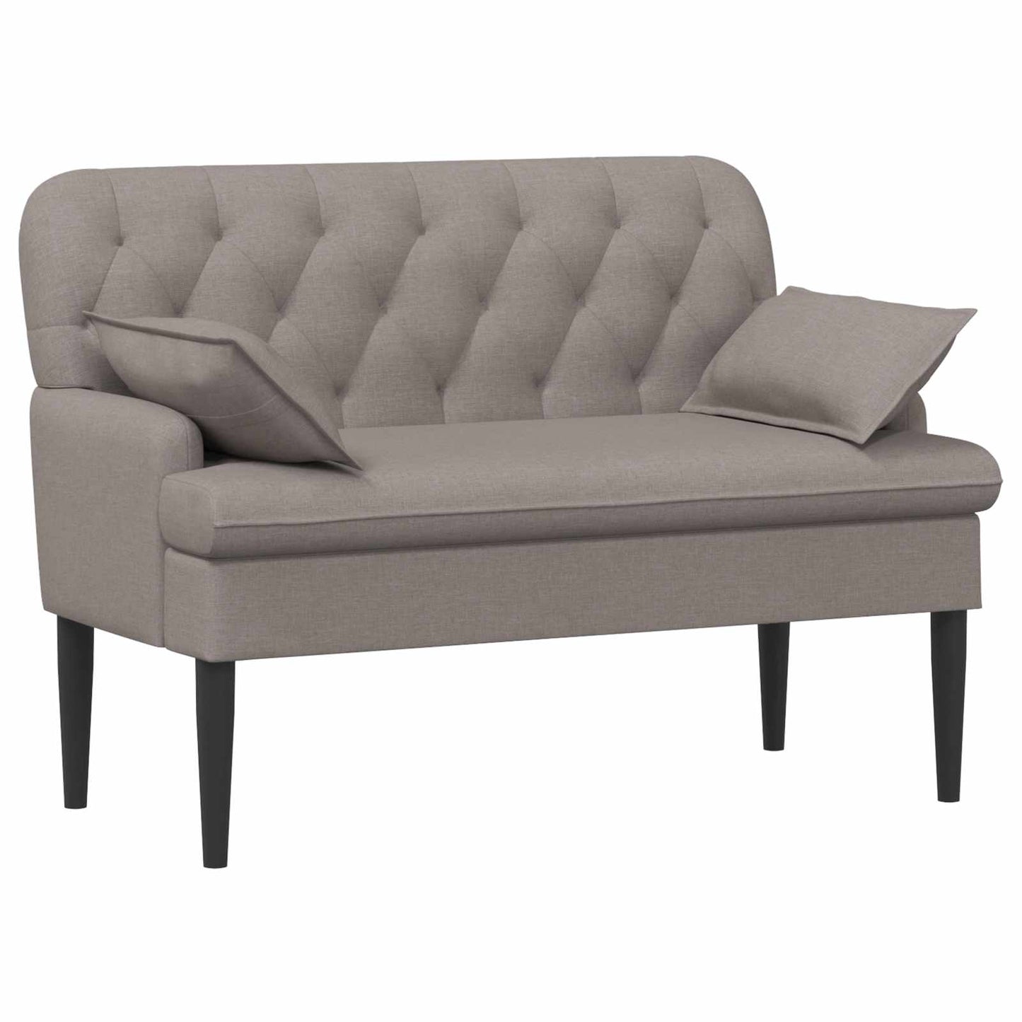 vidaXL Love seat με κουμπιά Taupe 111 x 68 x 80 εκ. Ύφασμα