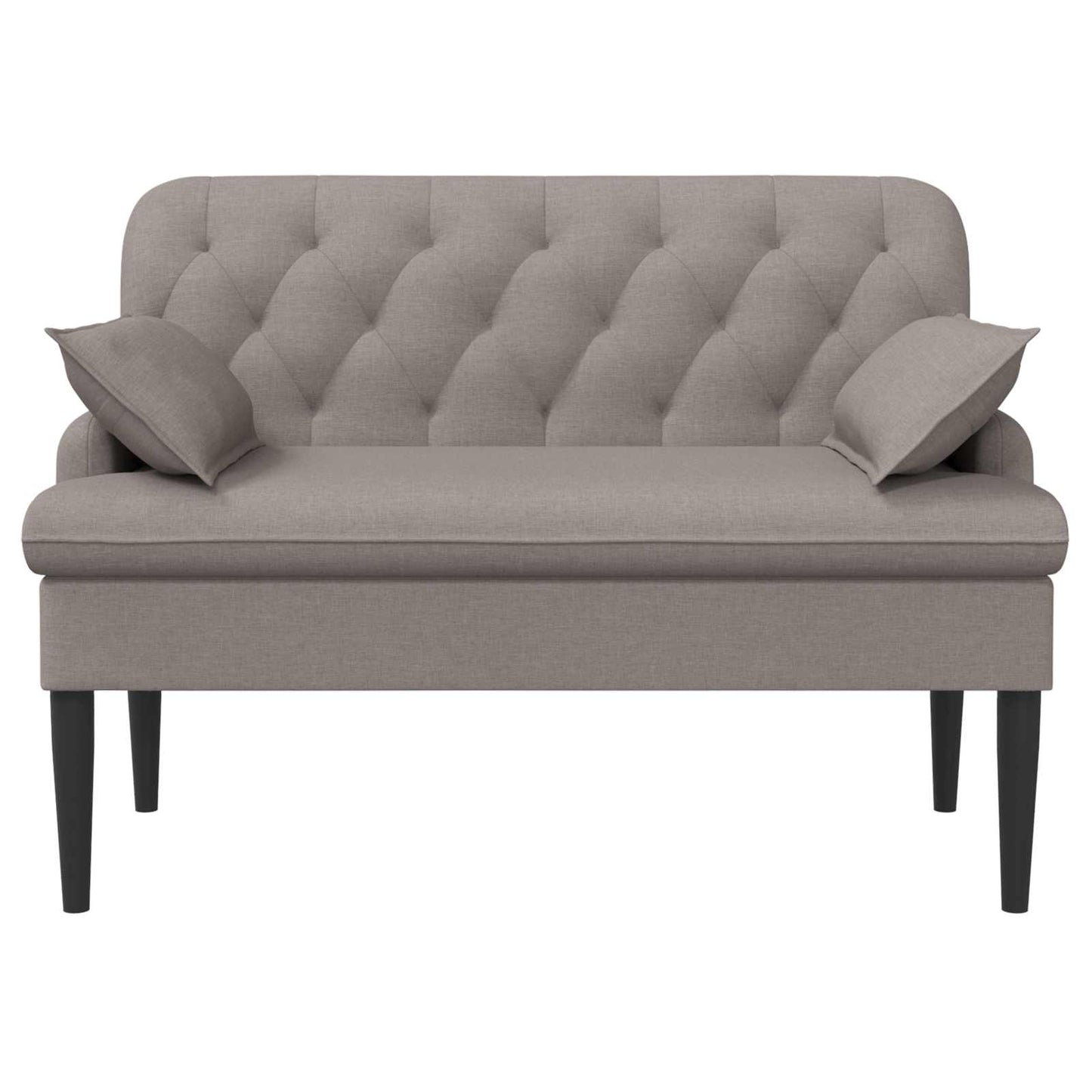 vidaXL Love seat με κουμπιά Taupe 111 x 68 x 80 εκ. Ύφασμα