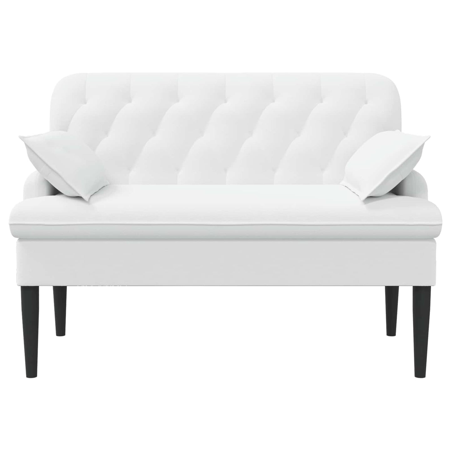 vidaXL Love seat με κουμπιά Λευκό 111 x 68 x 80 εκ. Ύφασμα