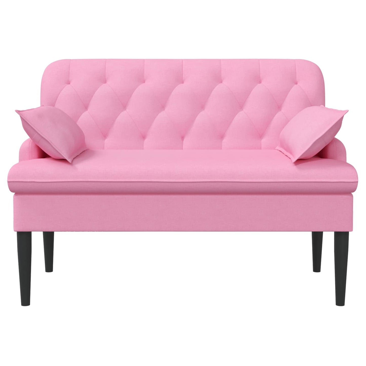 vidaXL Love seat με κουμπιά Ροζ 111 x 68 x 80 εκ. Ύφασμα