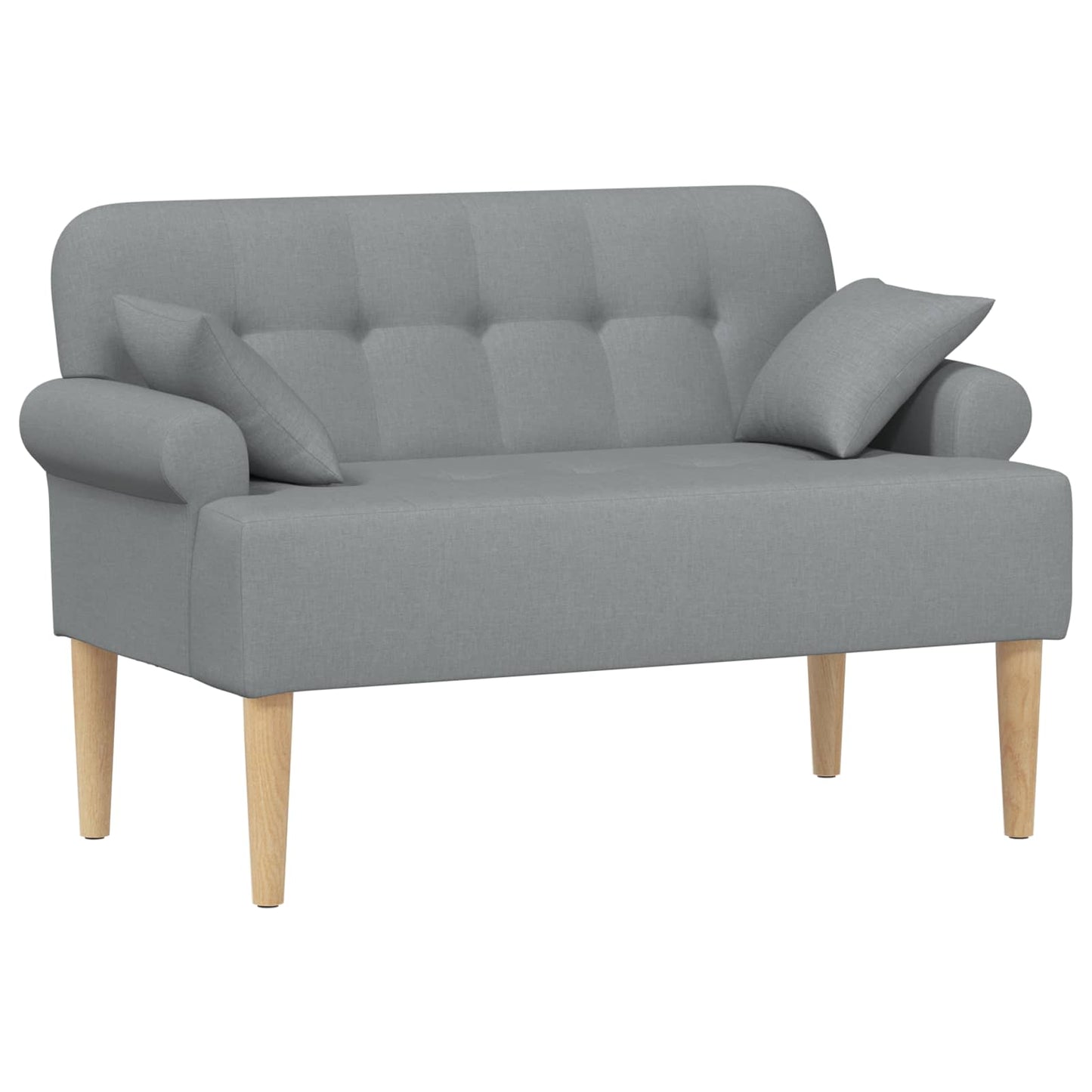 vidaXL Love seat με κουμπιά Ανοιχτό γκρι 120 x 65 x 79 εκ Ύφασμα