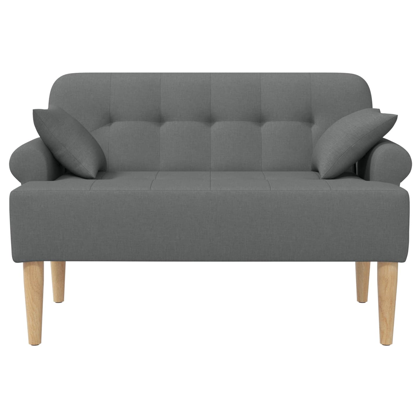 vidaXL Love seat με κουμπιά Σκούρο Γκρι 120 x 65 x 79 εκ Ύφασμα