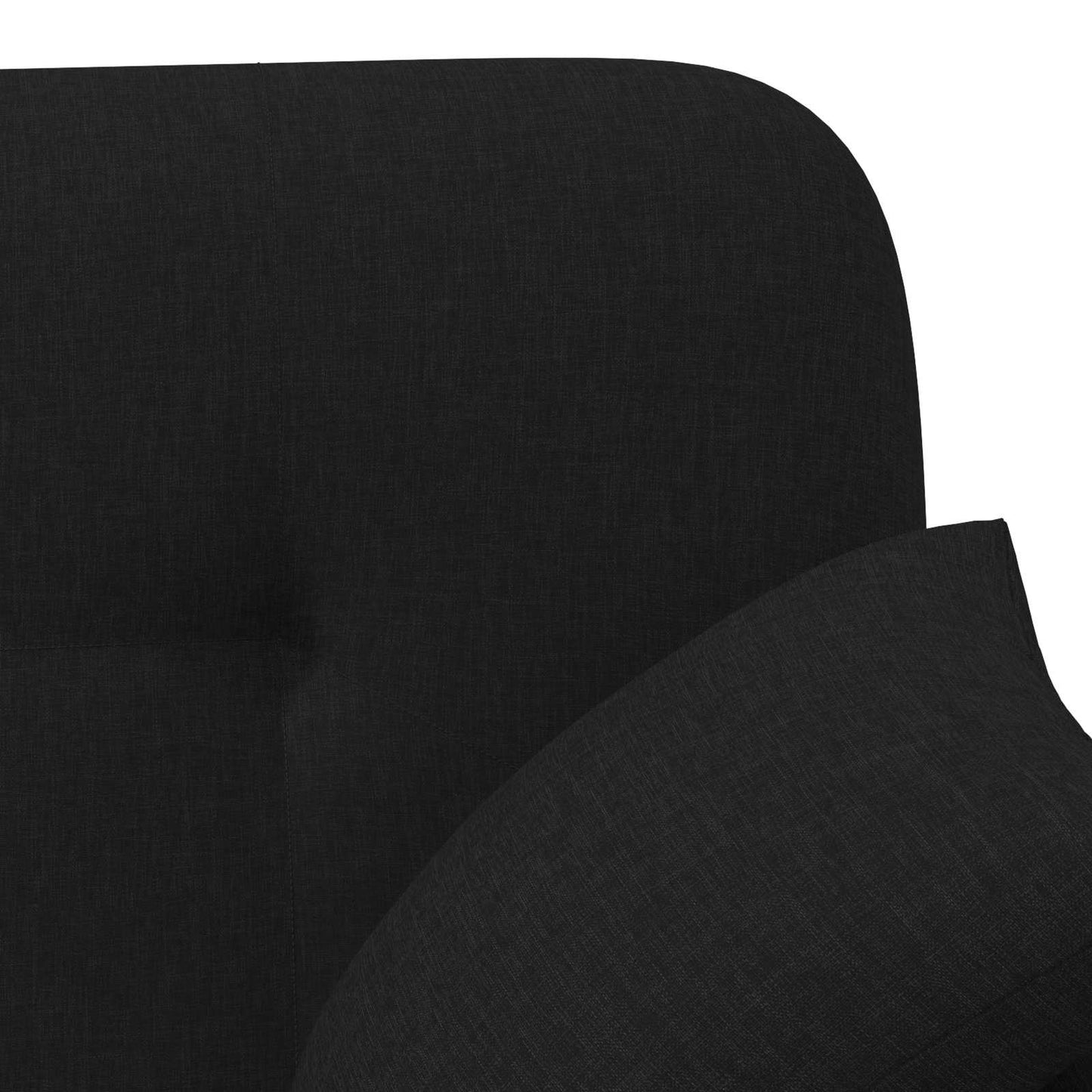 vidaXL Love seat με κουμπιά Μαύρο 120 x 65 x 79 εκ Ύφασμα
