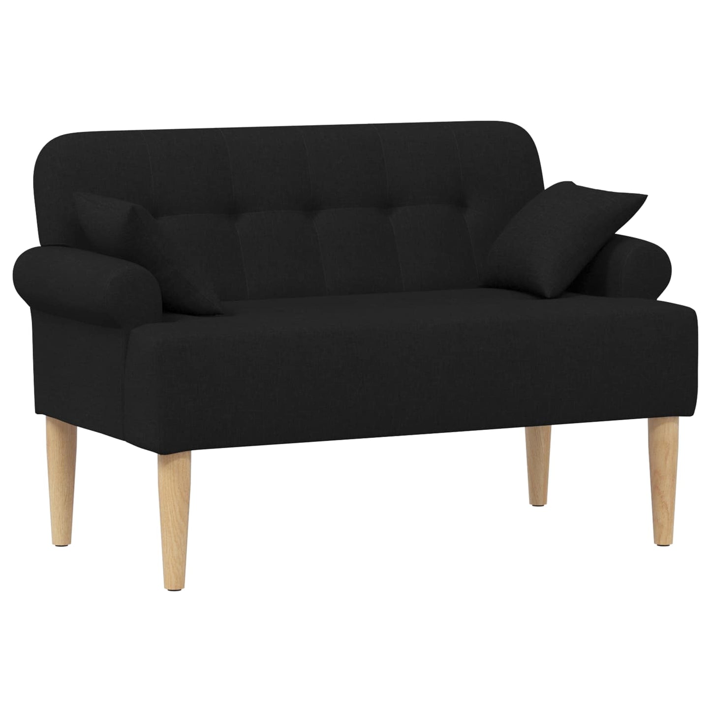 vidaXL Love seat με κουμπιά Μαύρο 120 x 65 x 79 εκ Ύφασμα