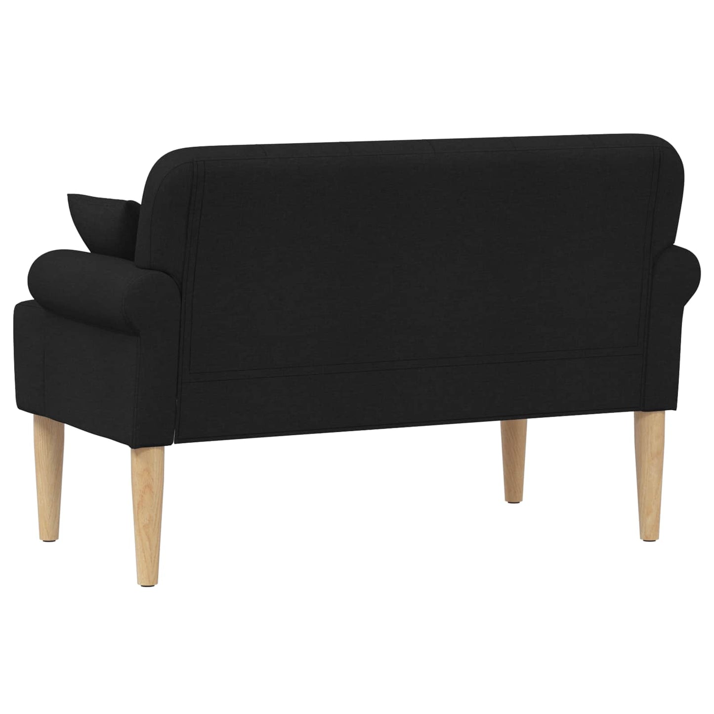 vidaXL Love seat με κουμπιά Μαύρο 120 x 65 x 79 εκ Ύφασμα