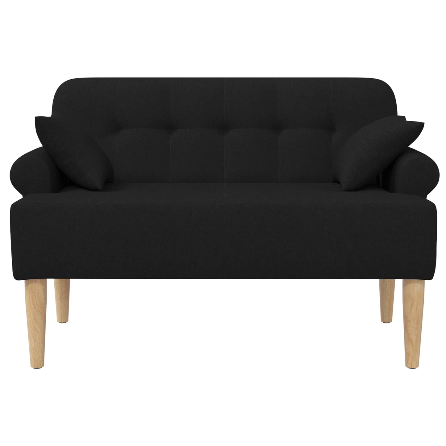 vidaXL Love seat με κουμπιά Μαύρο 120 x 65 x 79 εκ Ύφασμα