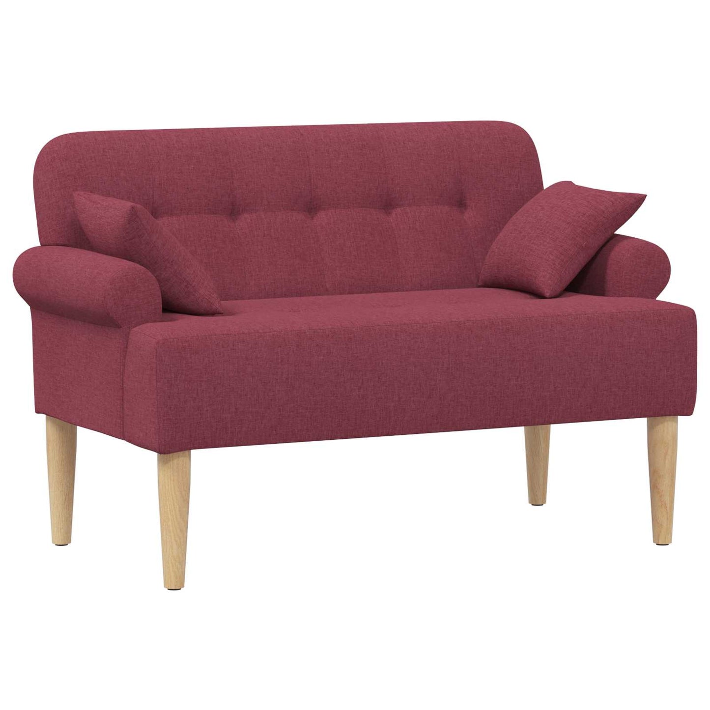 vidaXL Love seat με κουμπιά Κόκκινο 120 x 65 x 79 εκ Ύφασμα