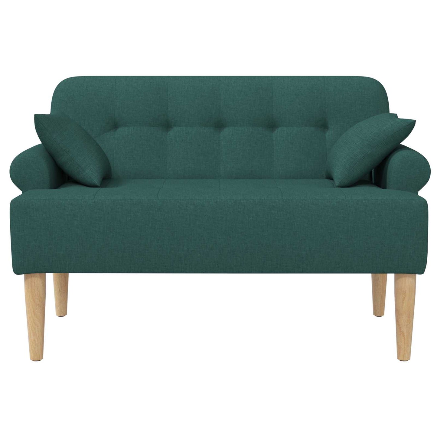 vidaXL Love seat με κουμπιά Σκούρο Πράσινο 120 x 65 x 79 εκ Ύφασμα