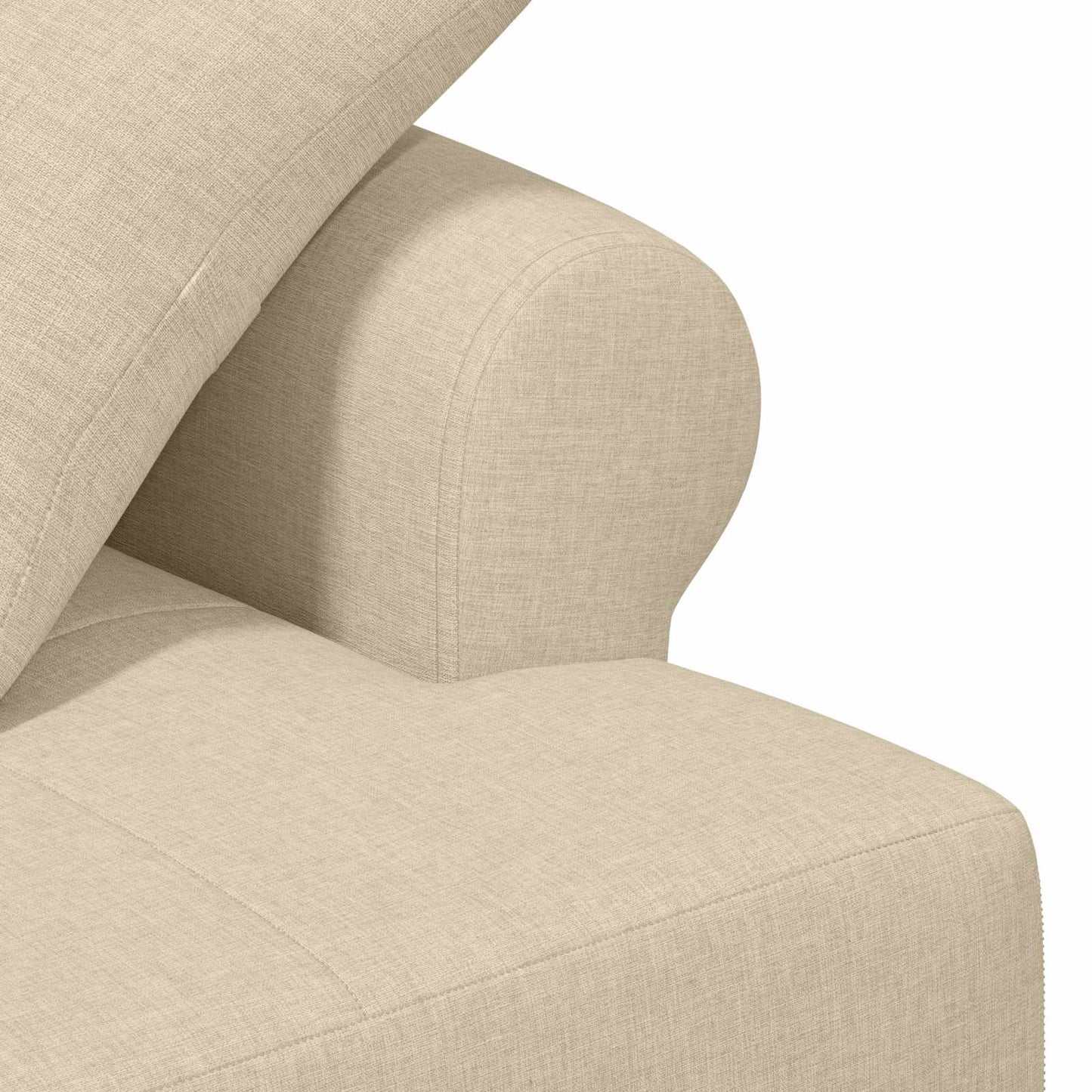 vidaXL Love seat με κουμπιά Κρεμ 120 x 65 x 79 εκ Ύφασμα