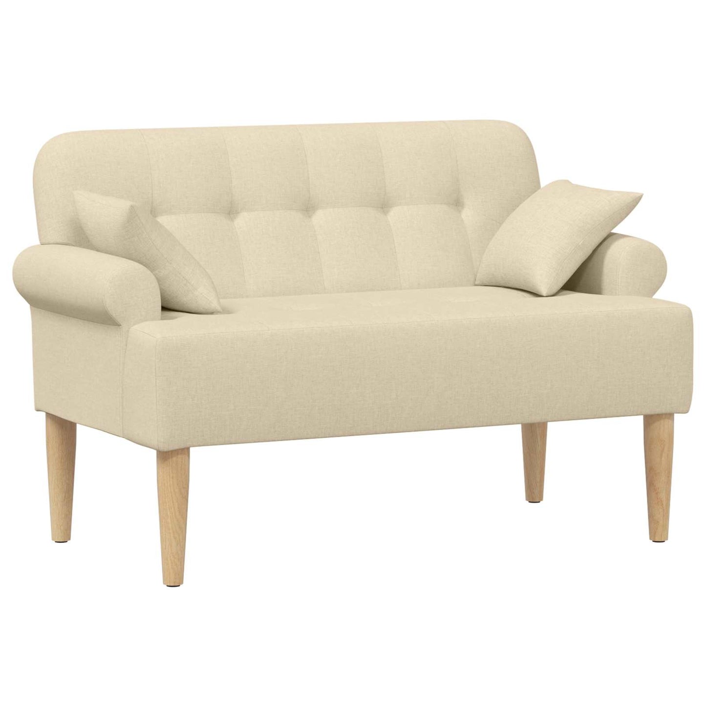 vidaXL Love seat με κουμπιά Κρεμ 120 x 65 x 79 εκ Ύφασμα