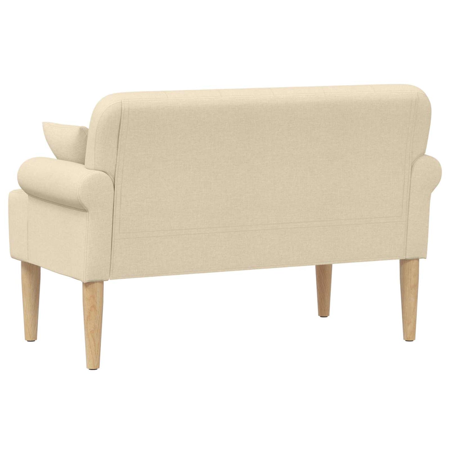 vidaXL Love seat με κουμπιά Κρεμ 120 x 65 x 79 εκ Ύφασμα