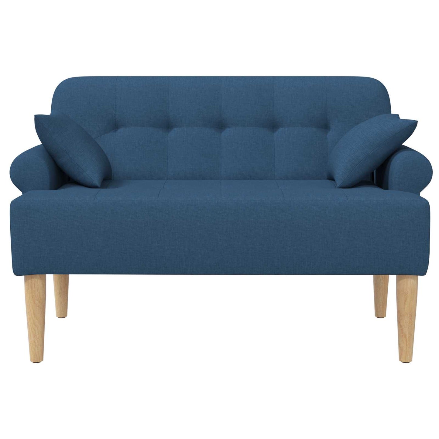 vidaXL Love seat με κουμπιά Μπλε 120 x 65 x 79 εκ Ύφασμα