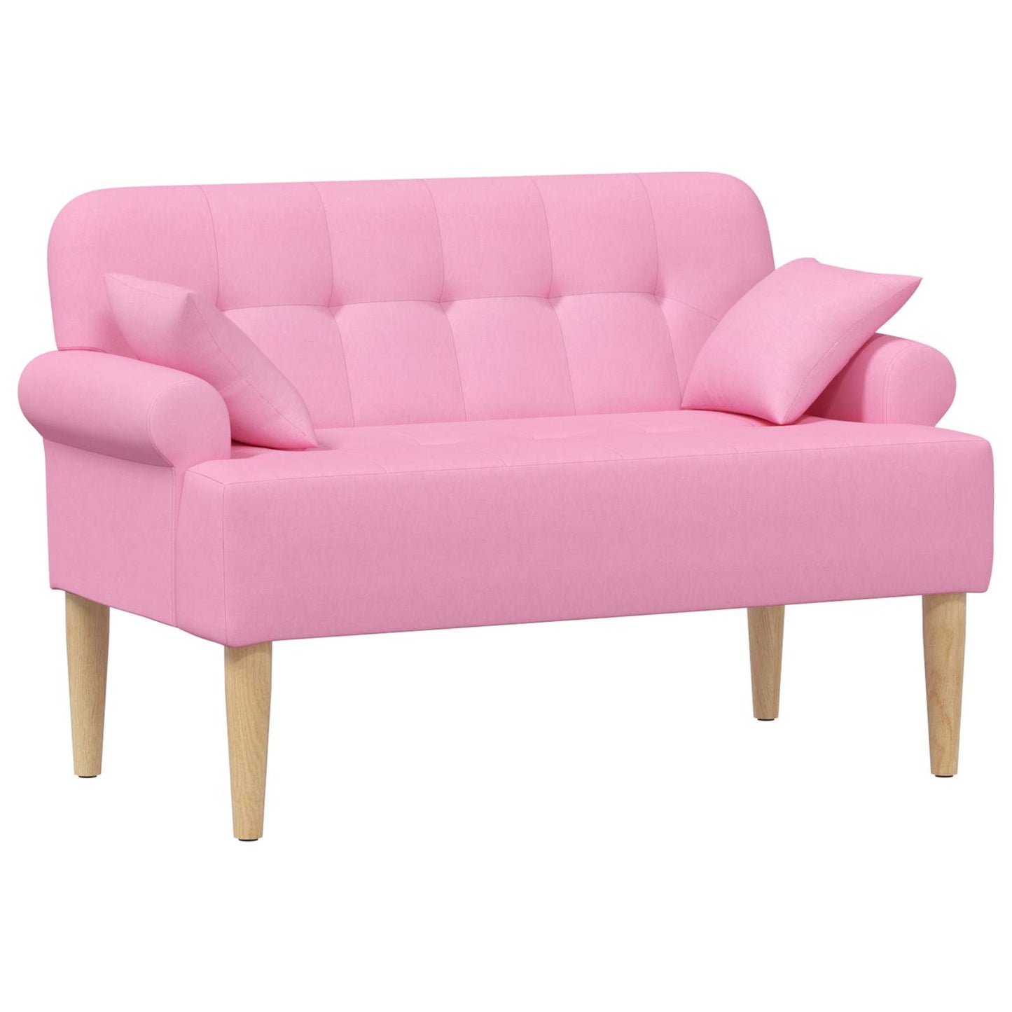 vidaXL Love seat με κουμπιά Ροζ 120 x 65 x 79 εκ Ύφασμα