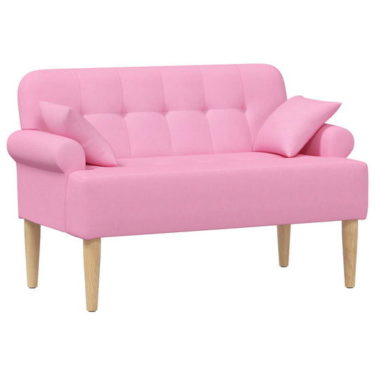 vidaXL Love seat με κουμπιά Ροζ 120 x 65 x 79 εκ Ύφασμα