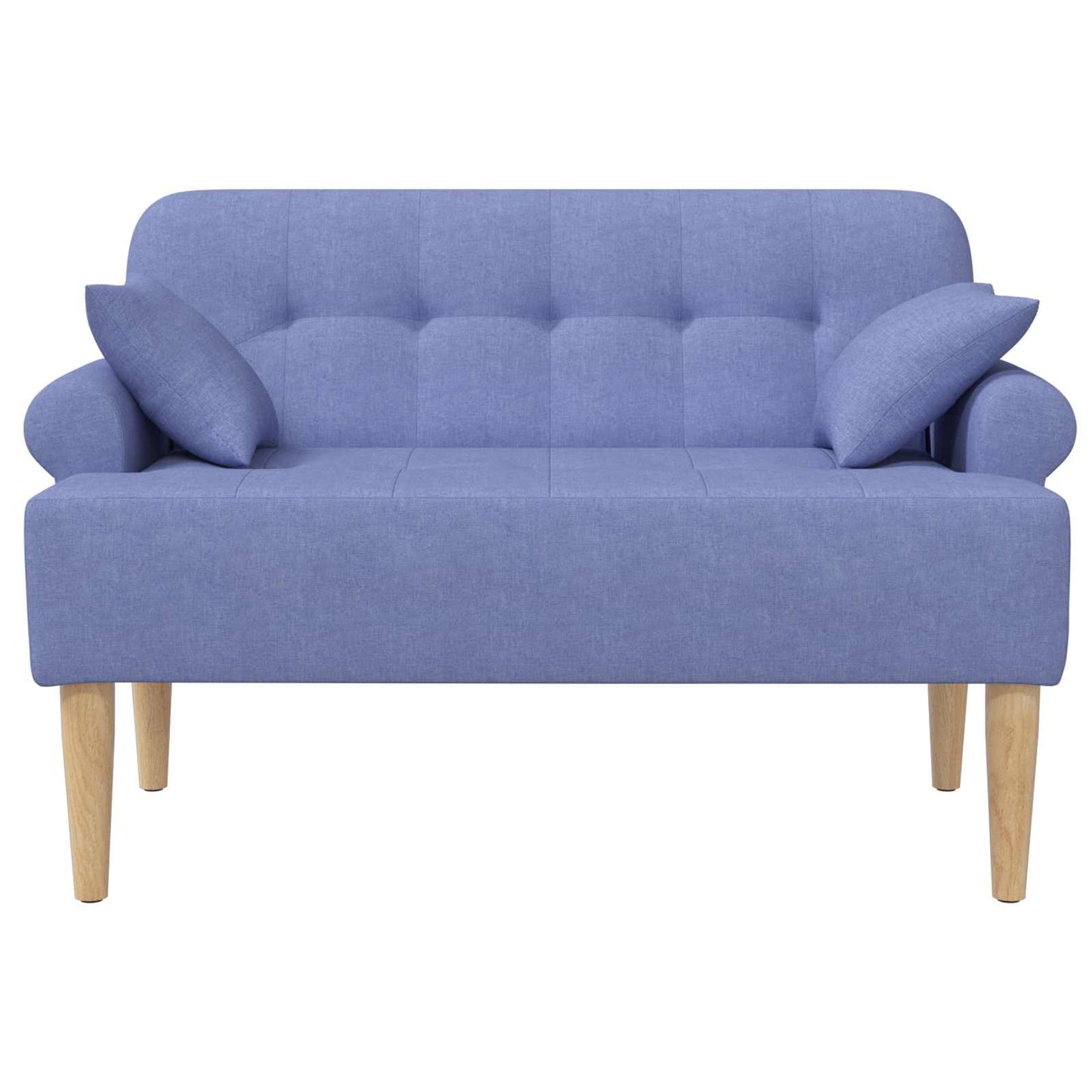 vidaXL Love seat με κουμπιά Μπλε τζην 120 x 65 x 79 εκ Ύφασμα