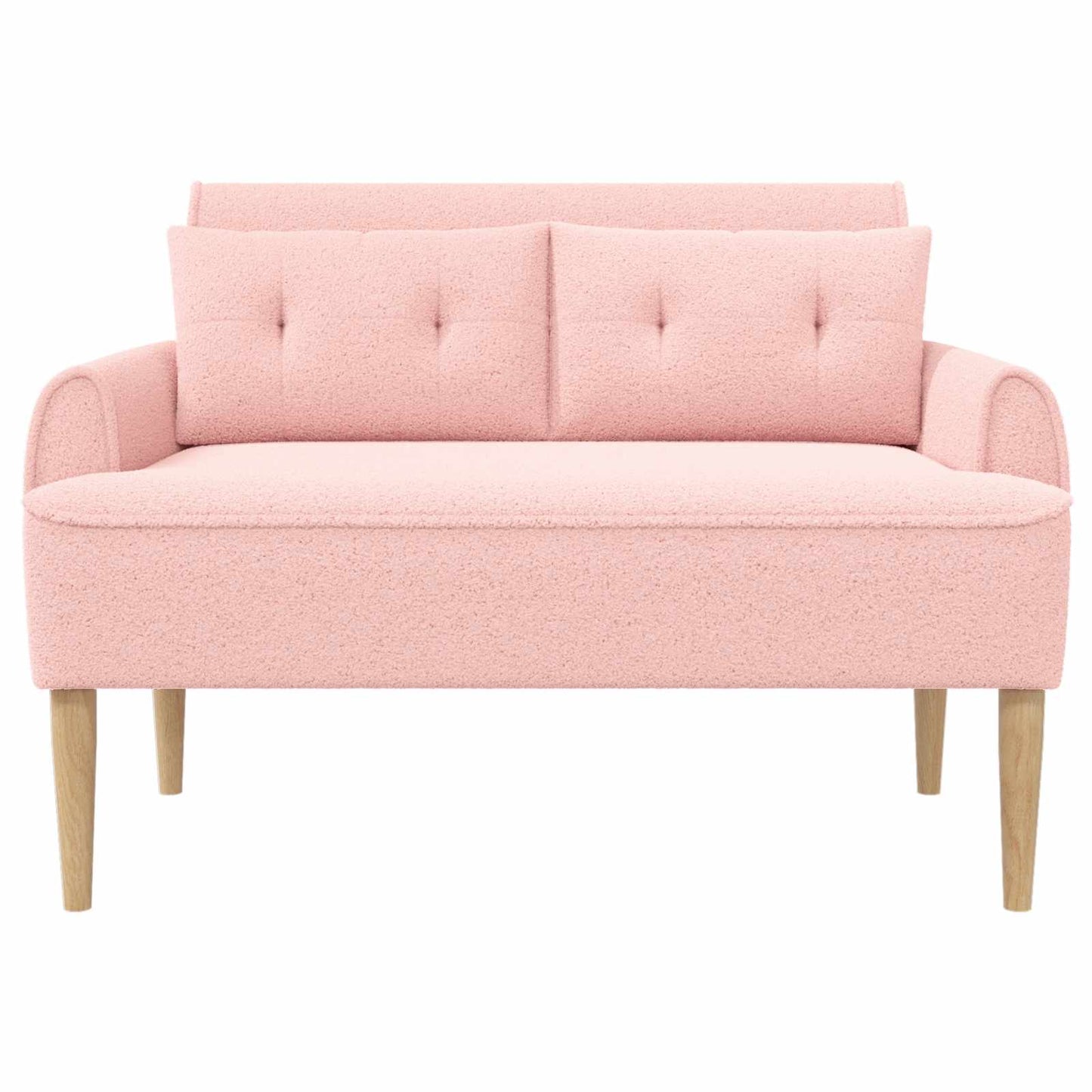 vidaXL Love seat με κουμπιά Ροζ 117 x 67 x 77 εκ. Μπουκλέ