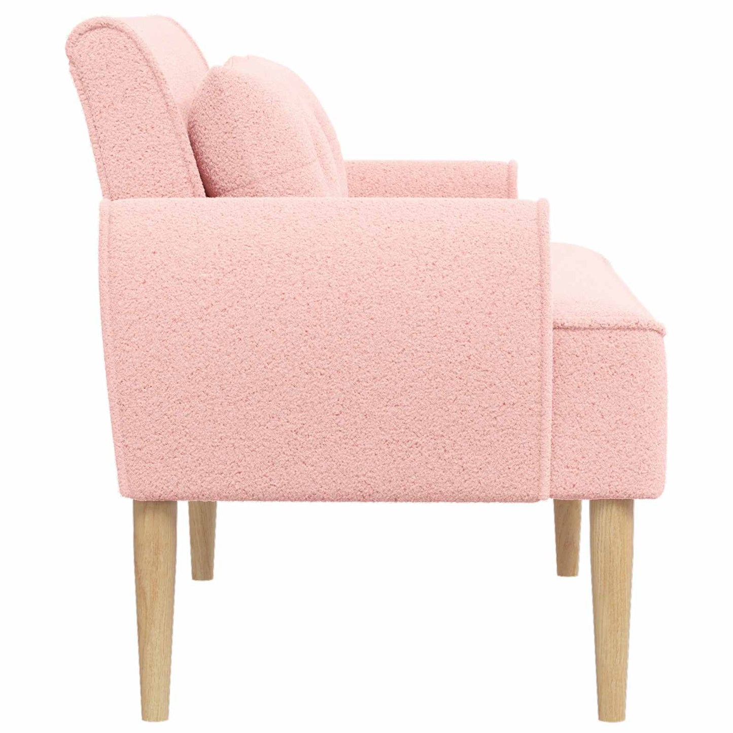 vidaXL Love seat με κουμπιά Ροζ 117 x 67 x 77 εκ. Μπουκλέ
