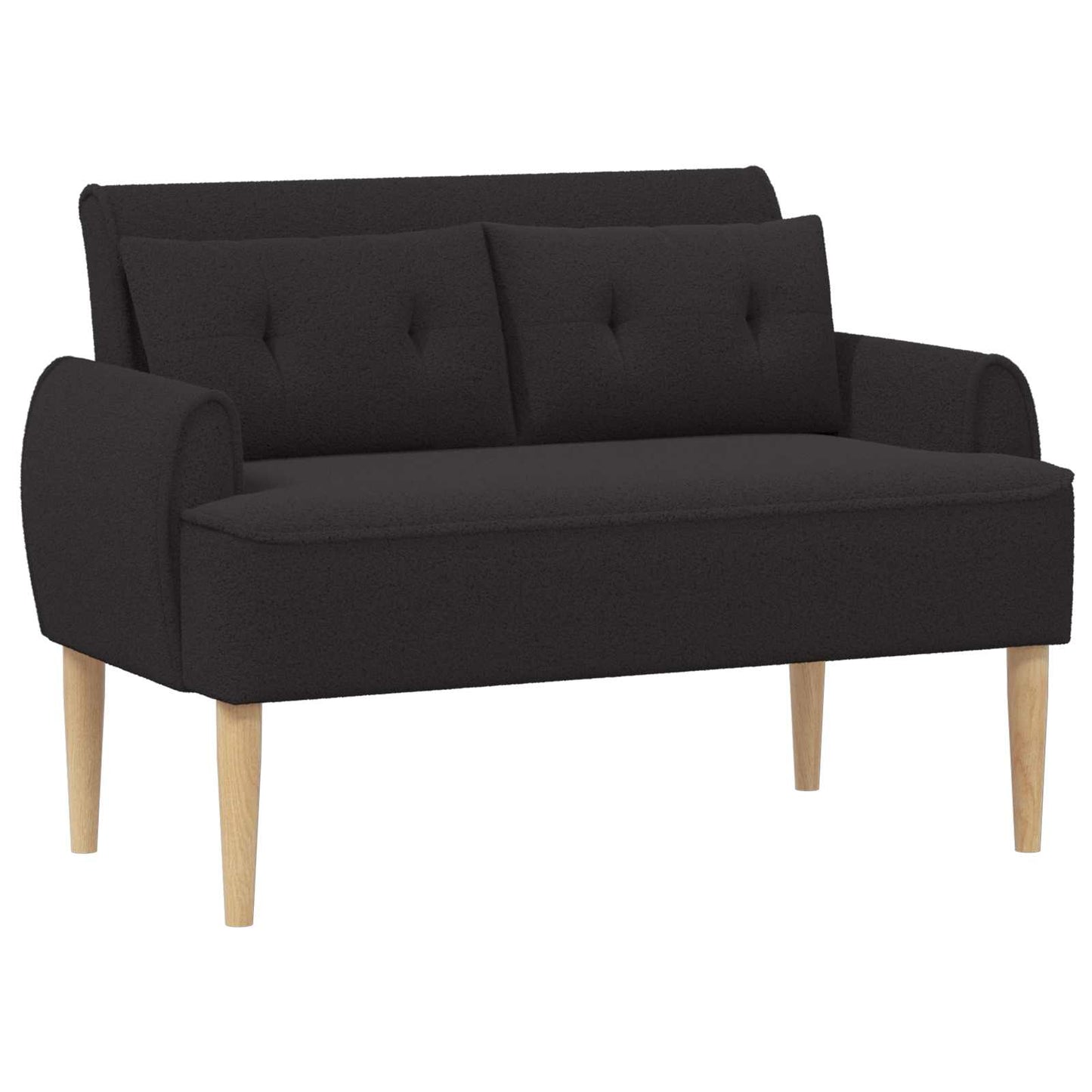 vidaXL Love seat με κουμπιά Μαύρο 117 x 67 x 77 εκ. Μπουκλέ