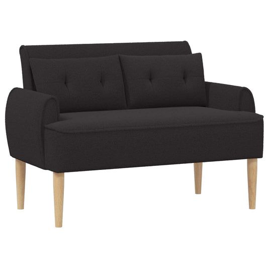 vidaXL Love seat με κουμπιά Μαύρο 117 x 67 x 77 εκ. Μπουκλέ