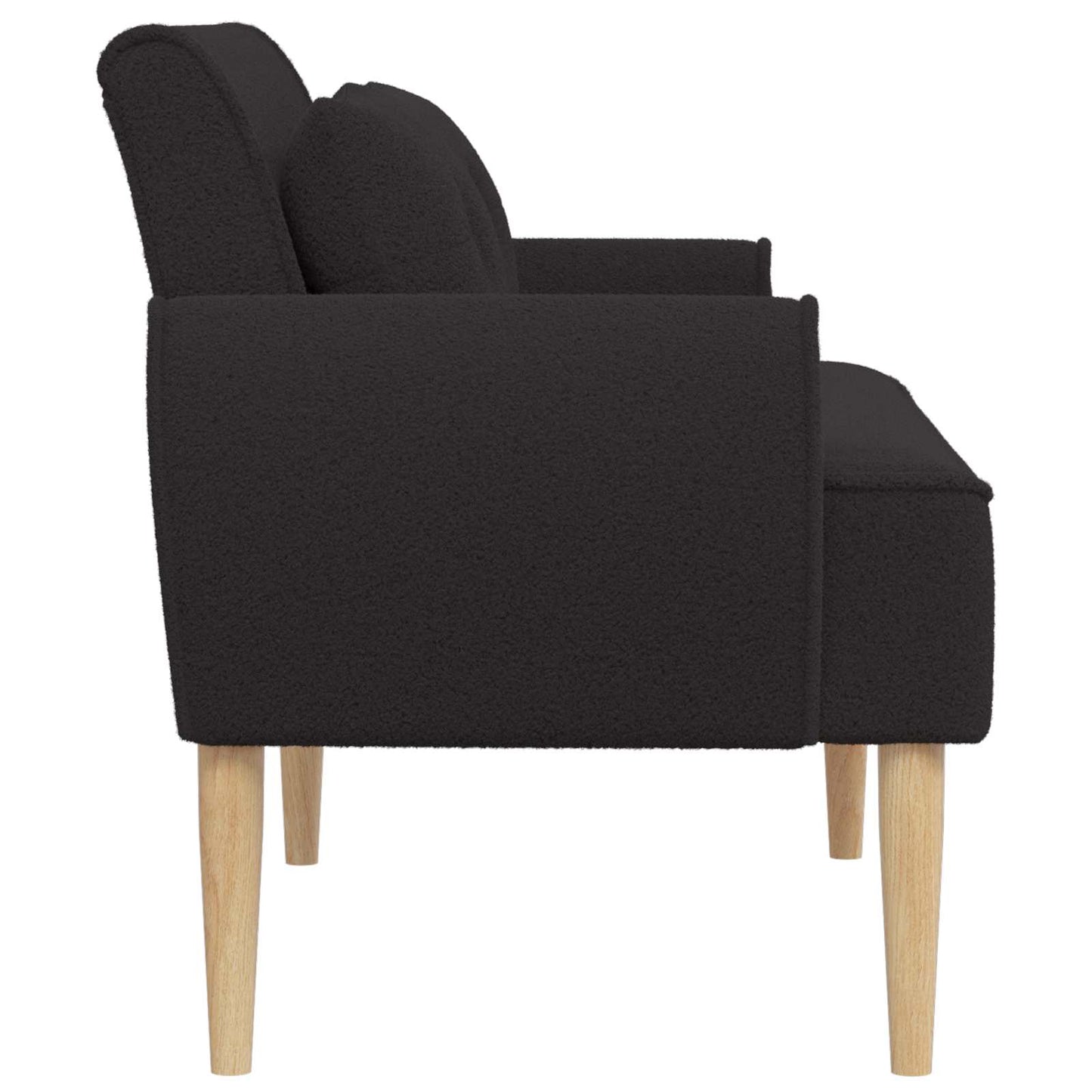 vidaXL Love seat με κουμπιά Μαύρο 117 x 67 x 77 εκ. Μπουκλέ