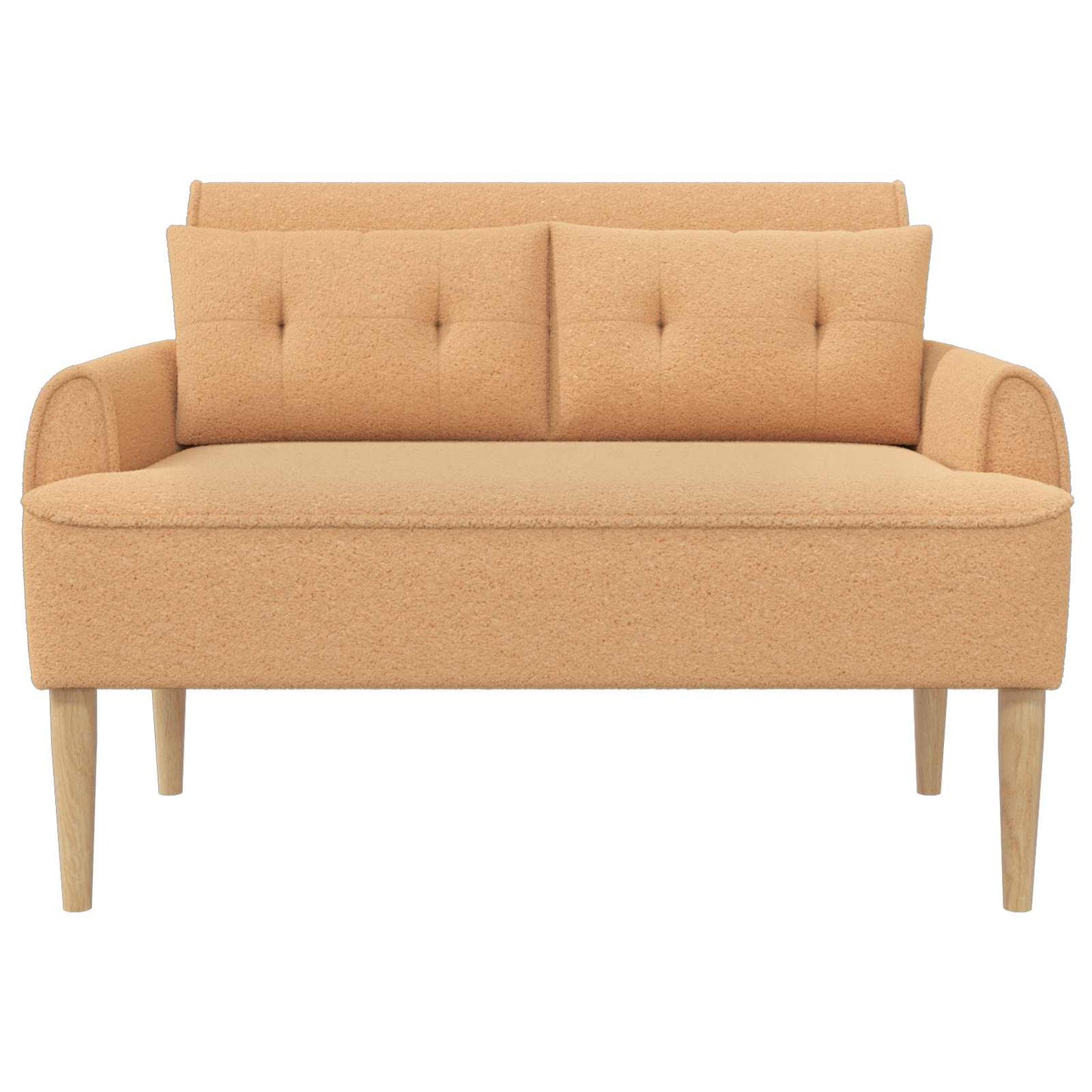 vidaXL Love seat με κουμπιά Μπεζ 117 x 67 x 77 εκ. Μπουκλέ