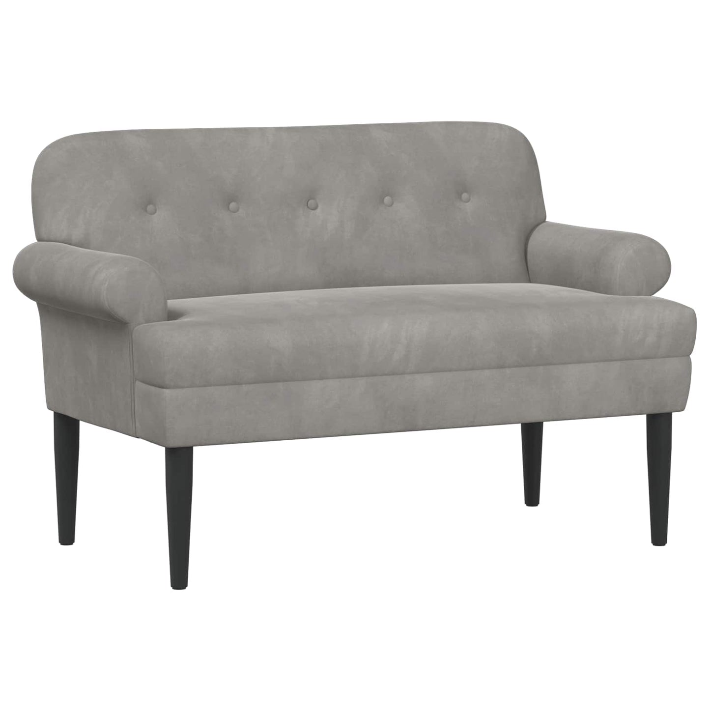 vidaXL Love seat με κουμπιά Ανοιχτό γκρι 120 x 66 x 78 εκ. Βελούδο