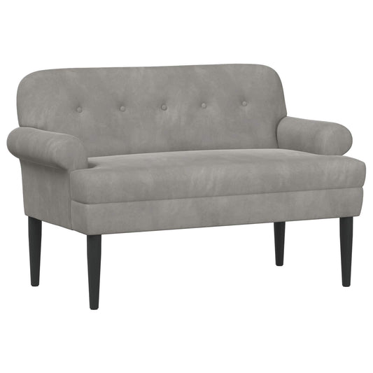 vidaXL Love seat με κουμπιά Ανοιχτό γκρι 120 x 66 x 78 εκ. Βελούδο