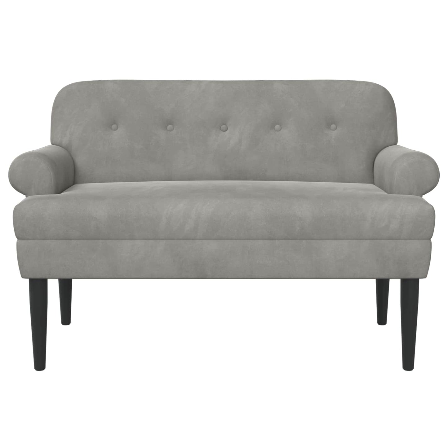 vidaXL Love seat με κουμπιά Ανοιχτό γκρι 120 x 66 x 78 εκ. Βελούδο