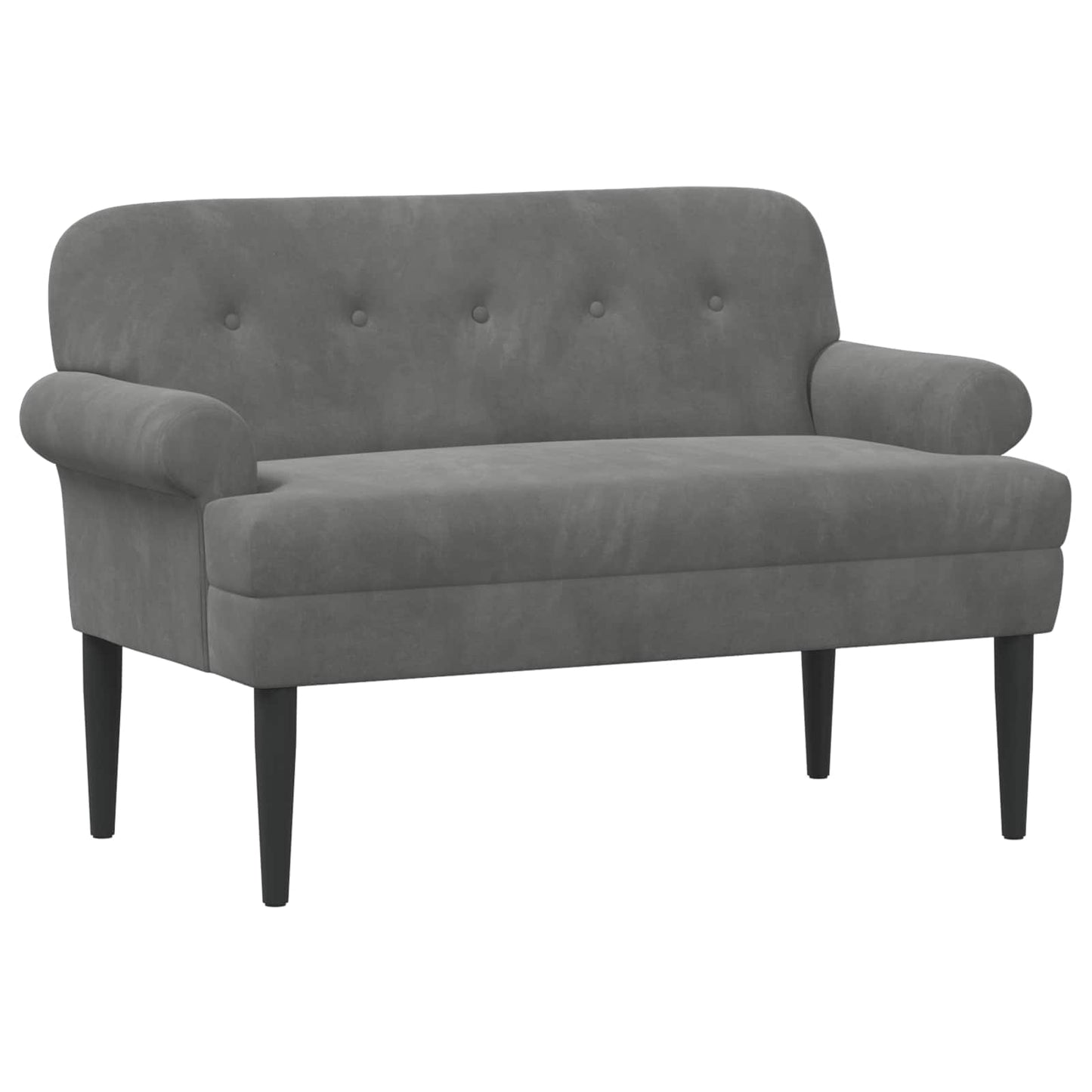 vidaXL Love seat με κουμπιά Σκούρο Γκρι 120 x 66 x 78 εκ. Βελούδο