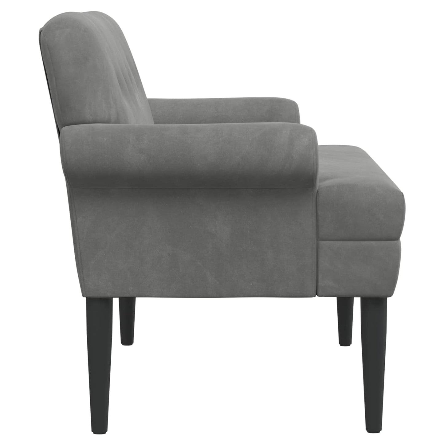 vidaXL Love seat με κουμπιά Σκούρο Γκρι 120 x 66 x 78 εκ. Βελούδο