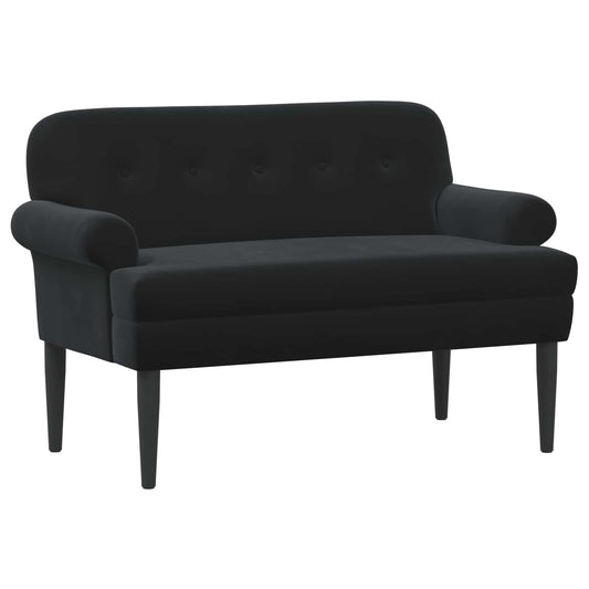 vidaXL Love seat με κουμπιά Μαύρο 120 x 66 x 78 εκ. Βελούδο