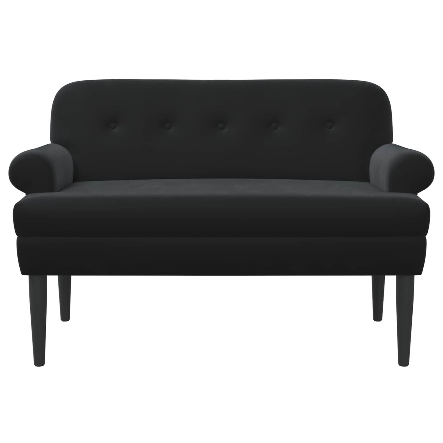 vidaXL Love seat με κουμπιά Μαύρο 120 x 66 x 78 εκ. Βελούδο