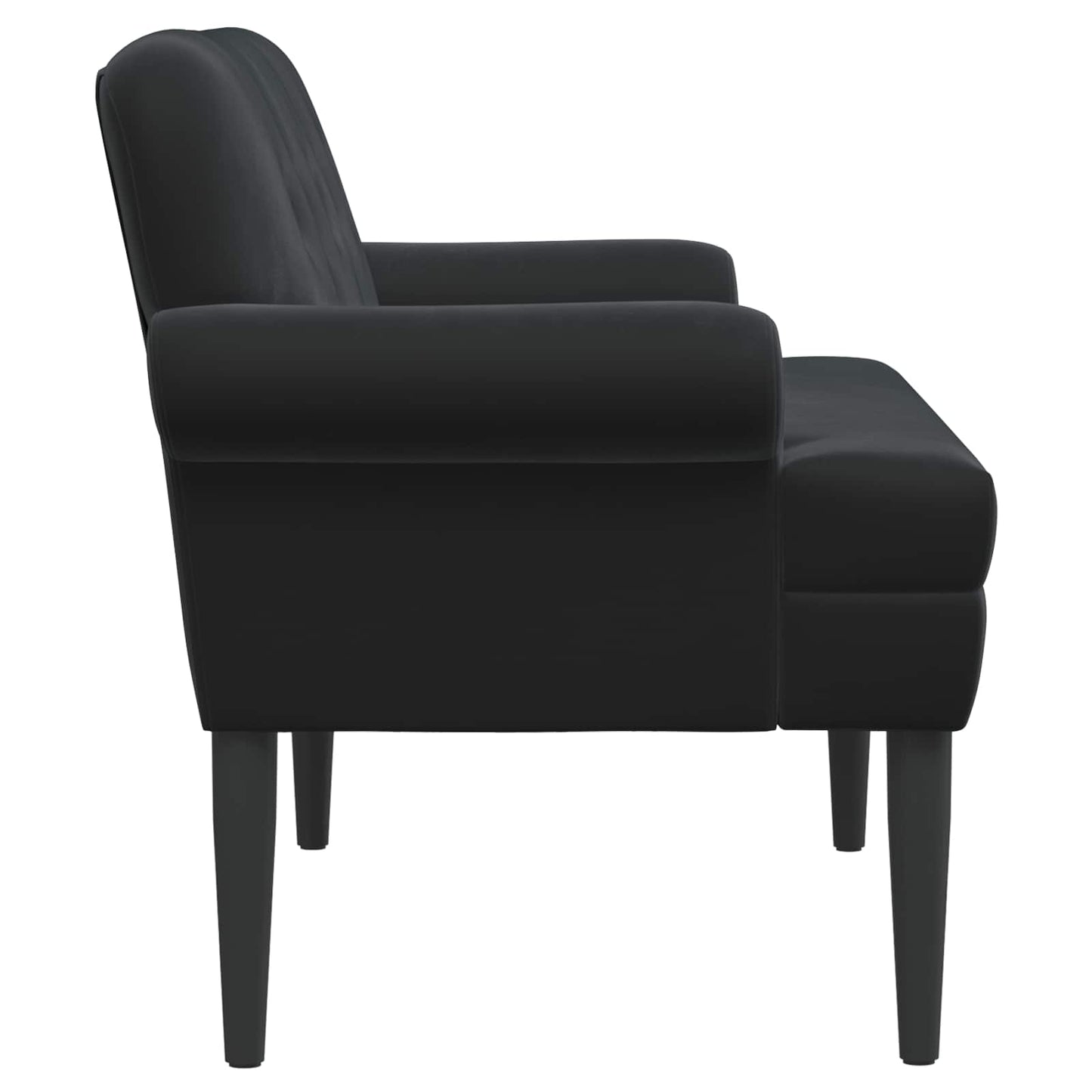 vidaXL Love seat με κουμπιά Μαύρο 120 x 66 x 78 εκ. Βελούδο