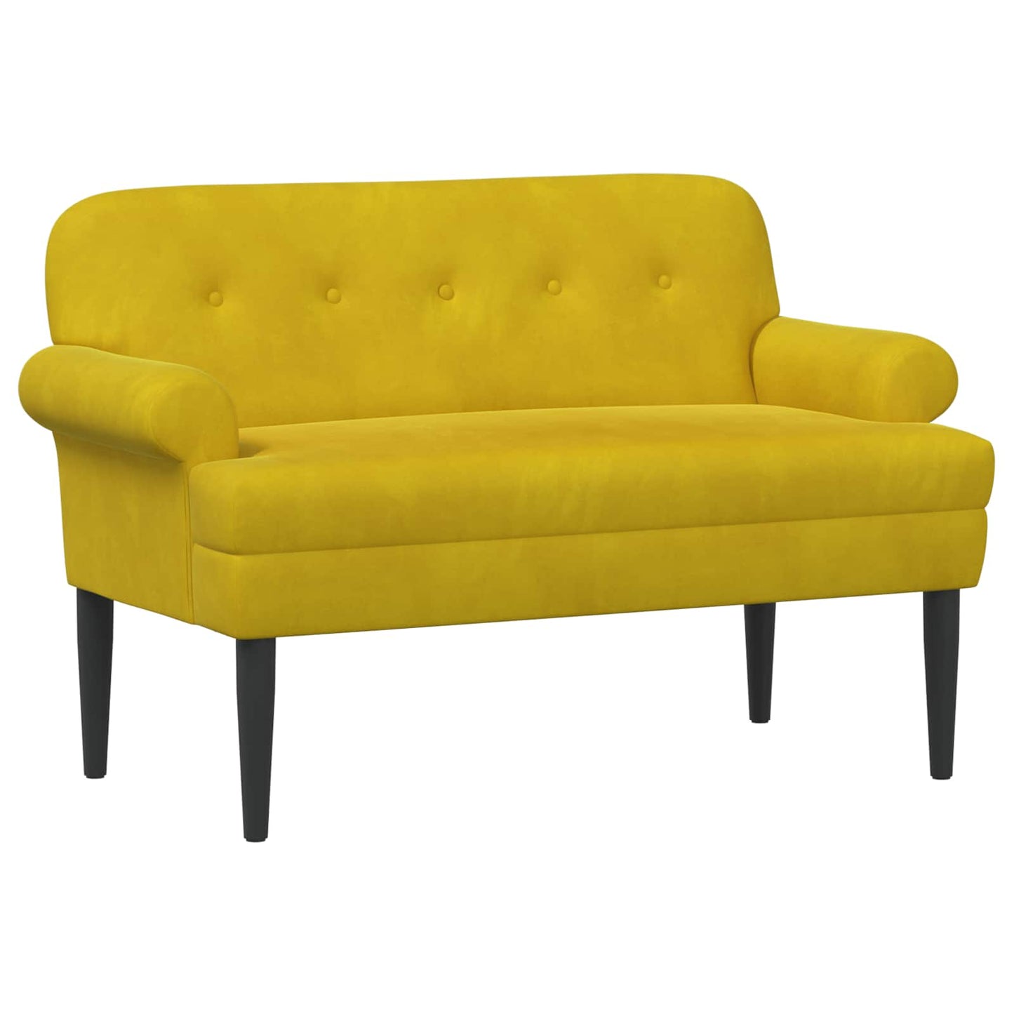 vidaXL Love seat με κουμπιά Κίτρινο 120 x 66 x 78 εκ. Βελούδο
